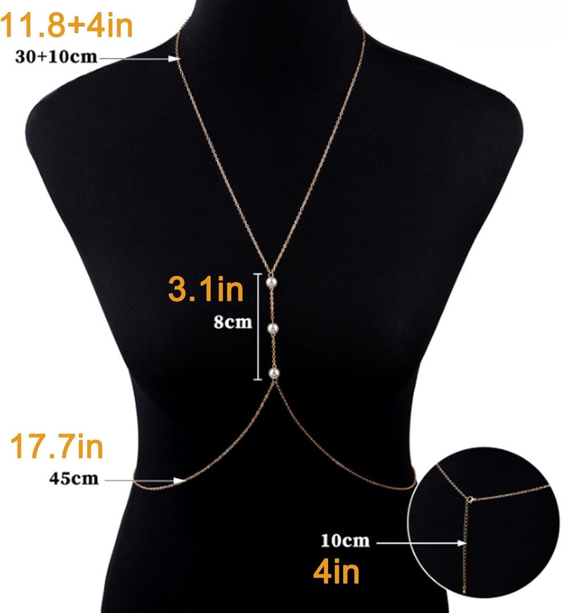 MODRSA Body Chain Belly Chain Silver Gold Waist Chain Body Chain Jewelry for Women Body Jewelry for Women Waist Chains Belly Chains for Women Chain Bra Lingerie - Image 4